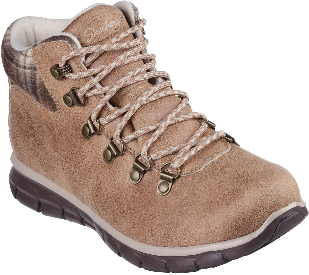 Skechers Synergy Plaid Mood Women's Walking Boots - Brown