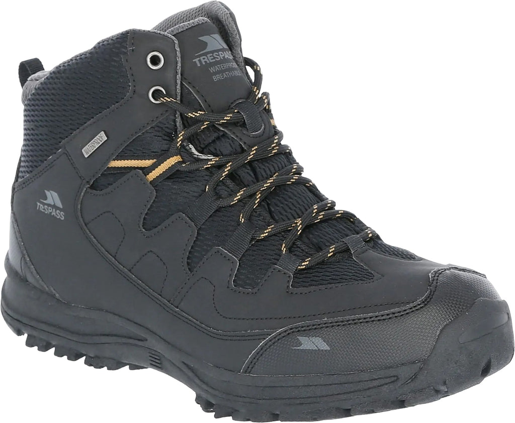 Trespass Finley Mid Waterproof Men's Walking Boots - Black